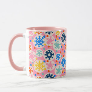 Mug Flammes de neige colorées sur Motif de vacances ro