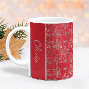 Mug Flammes de neige rouges et argentées Musique de No