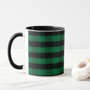 Mug Flannel Buffalo Plaid Texture de bûcheron vert
