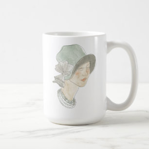 Mug Flapper Fashion Sketch - Femme avec Casquette