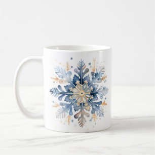 Mug Flèche de neige bleu et or