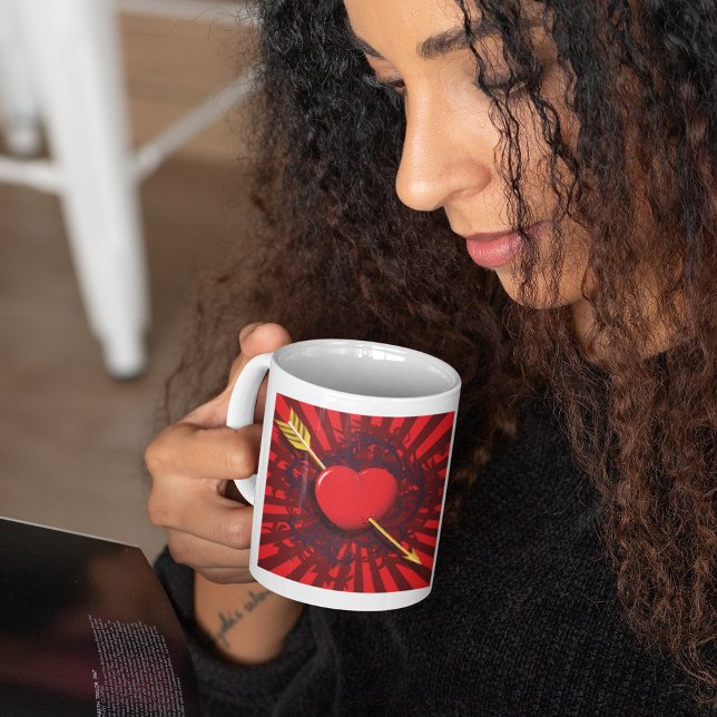 Mug Flèche du coeur rouge (Créateur téléchargé)