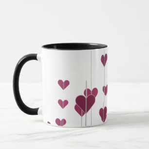 Mug Flèches cardiaques géométriques roses - Combe roma