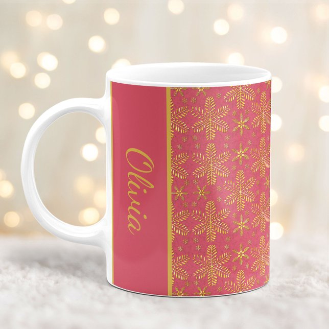 Mug Flèches de neige blush et Gold Musique de Noël ave (Créateur téléchargé)
