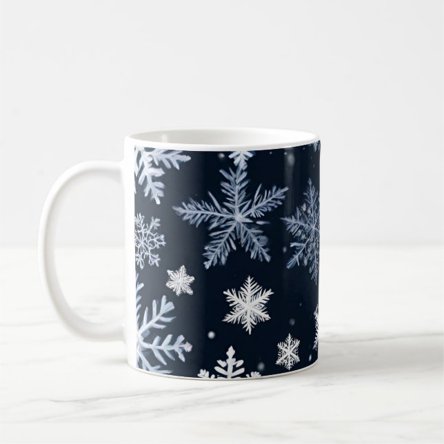Mug Flèches de neige Design hiver Bleu froid mou (Gauche)
