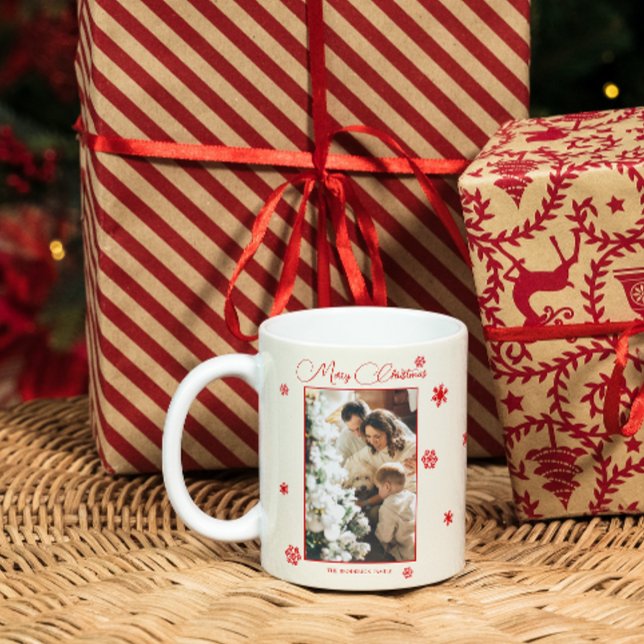 Mug Flèches rouges | Photo de famille de Noël (Créateur téléchargé)