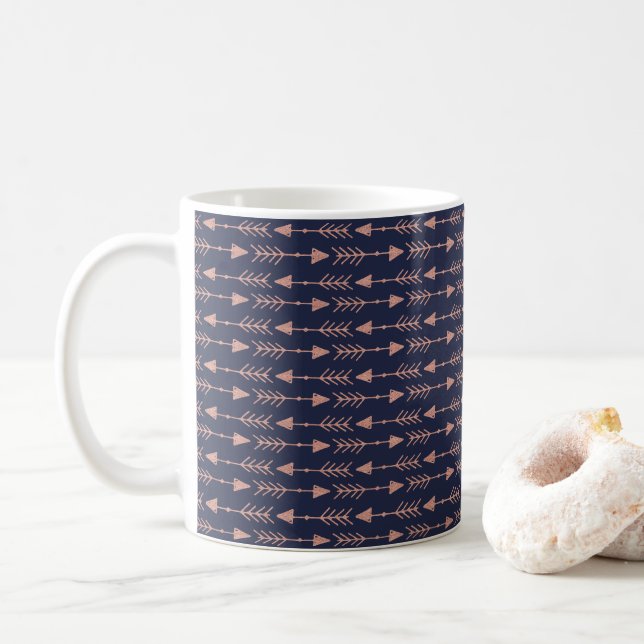 Mug Flèches tribales Rose d'or Foil Girls (Avec donut)
