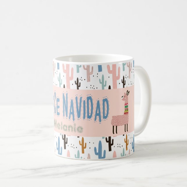 Mug Fleece Navidad Christmas Llamas (Devant droit)