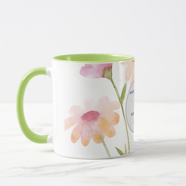 Mug fleur aquarelle modifiable (Gauche)