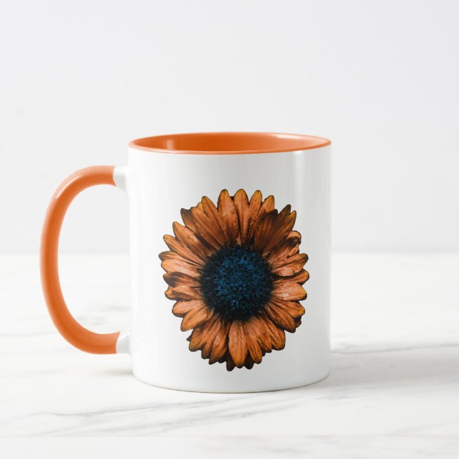 Mug Fleur Blanche Orange (Gauche)