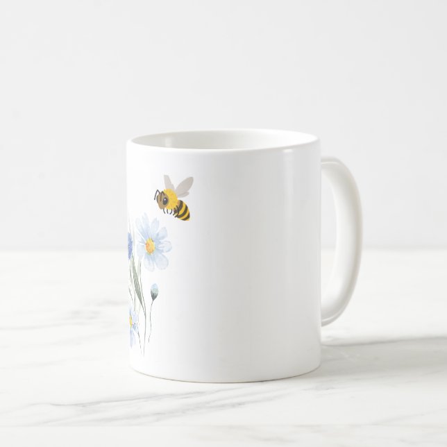 mug fleur bleu  (Devant droit)