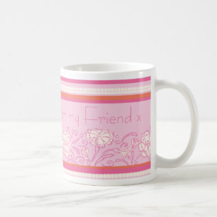 Mug Fleur carnation orange et muqueuse rose