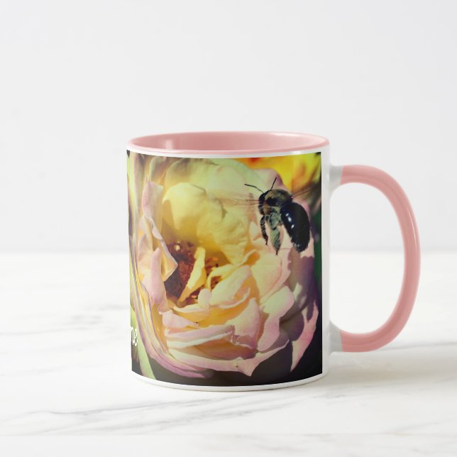 Mug Fleur d'abeilles et de Roses personnalisée (Droite)