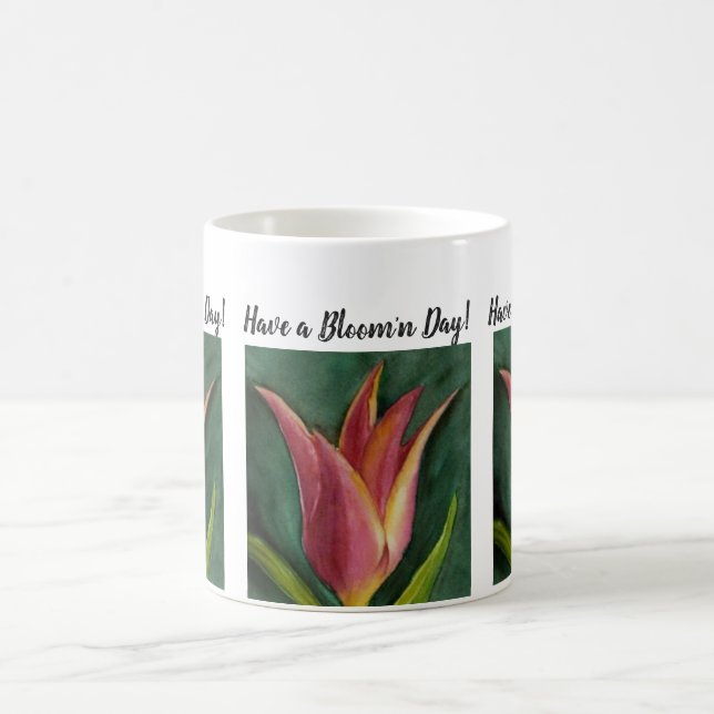 Mug Fleur d'aquarelle rouge orangé (Centre)