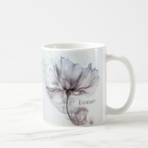Mug Fleur de brume transparente Mauve   Votre nom Mono