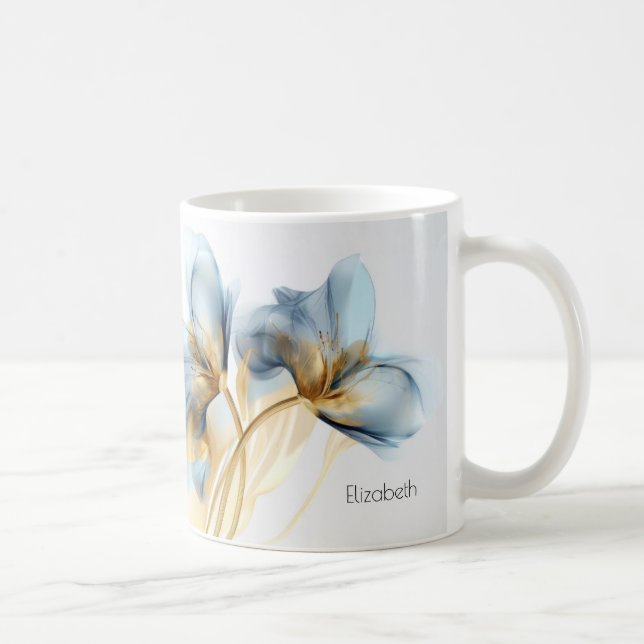 Mug Fleur de brume transparente Turquoise Gold | Votre (Droite)