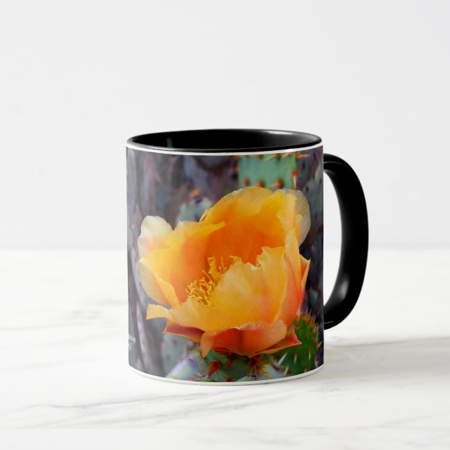 Mug Fleur de cactus à poires orange (Devant droit)