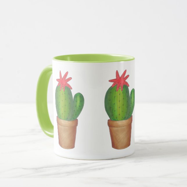 Mug Fleur de cactus vert Fleur Cactus Jardin Musique (Devant gauche)