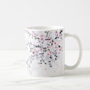 Mug Fleur de cerisier Floral rose mauve poudré