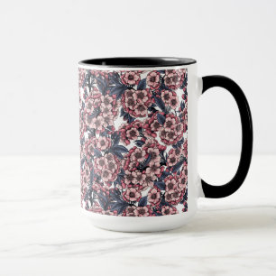 Mug Fleur de cerisier rose et bleu