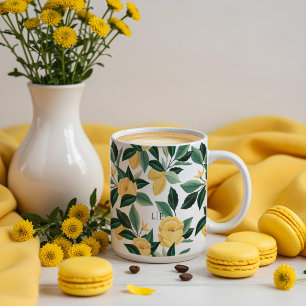 Mug Fleur de citron Arbre Floral Élégant Mariage Jaune