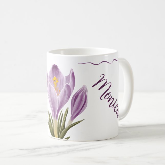Mug Fleur de Crocus de Printemps Botanique (Devant droit)