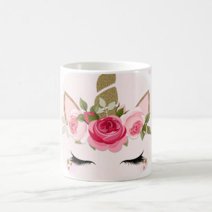 Mug Fleur de licorne rose et or Blooms Tendance Mignon