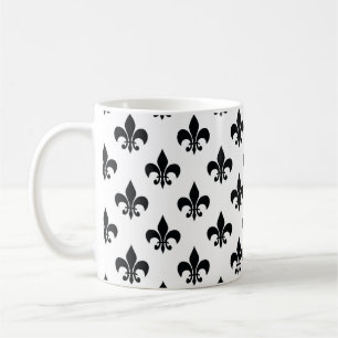 Mug Fleur de lis noir blanc