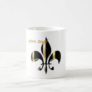 Mug Fleur de Lis noir et or