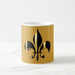 Mug Fleur de Lis noir et or