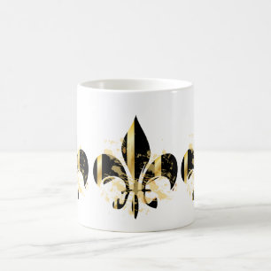 Mug Fleur de Lis noir et or