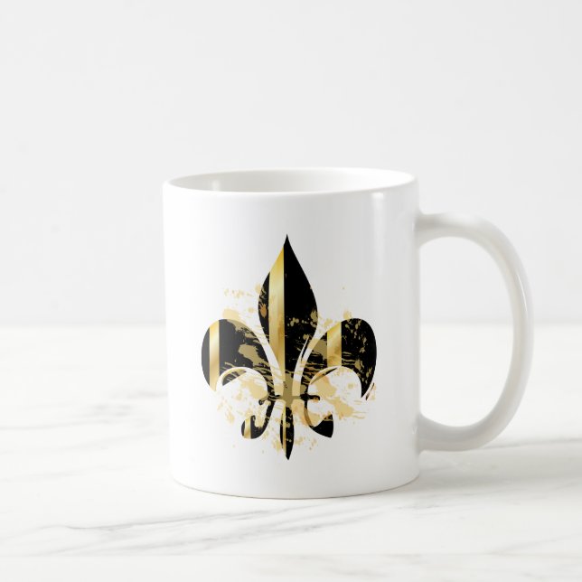 Mug Fleur de Lis noir et or (Droite)