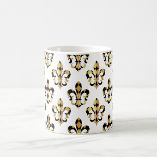 Mug Fleur de Lis/noir/or/DIYfont