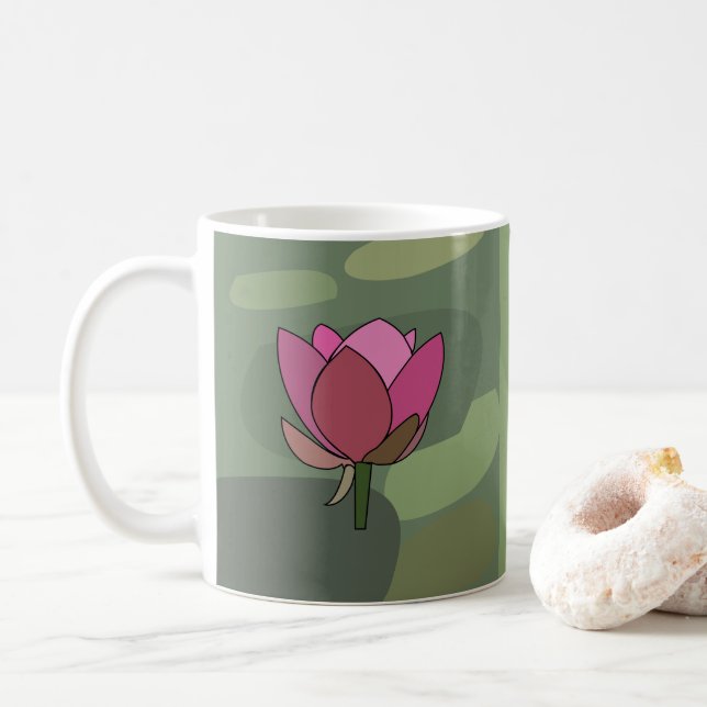 Mug Fleur de lotus rose  (Avec donut)