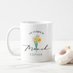 Mug Fleur de naissance de mars cadeau d'anniversaire p