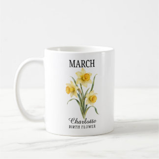 Mug Fleur de naissance de mars Jonquille