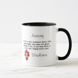 Mug Fleur de naissance Fleur de janvier : Carnation Ch