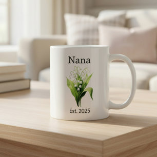 Mug Fleur de Naissance Lys de Mai pour Nana avec Année
