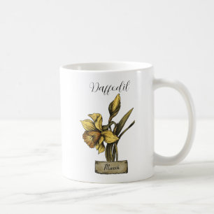 Mug Fleur de naissance MARS Anniversaire Daffodique