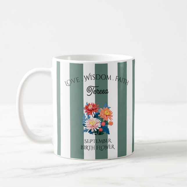 Mug Fleur de naissance personnalisée (Gauche)