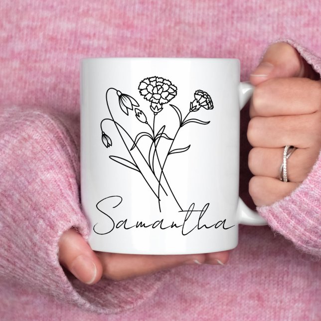 Mug Fleur de naissance personnalisée avec nom Proposit (Créateur téléchargé)