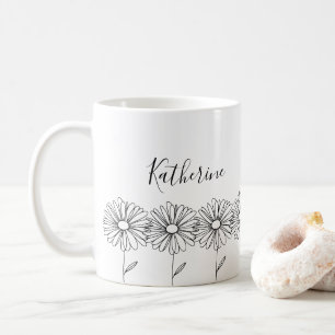 Mug Fleur de naissance personnalisée avril daisy