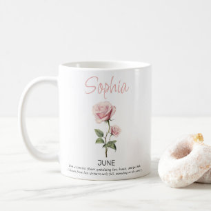 Mug Fleur de naissance personnalisée de juin 