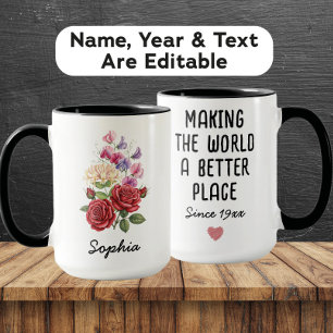 Mug Fleur de naissance personnalisée de juin - Nom per