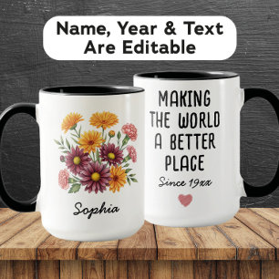 Mug Fleur de naissance personnalisée de novembre - Nom