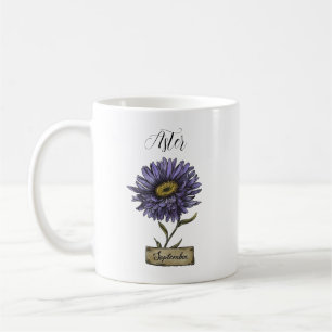 Mug Fleur de naissance SEPTEMBRE Anniversaire Violet A