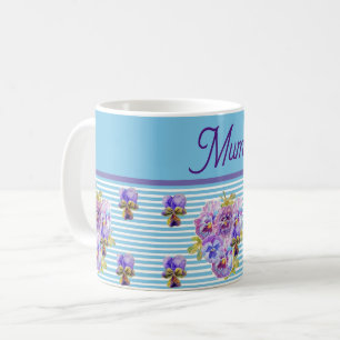 Mug Fleur de Pansy Aqua Frappe Fleur de Fleurs Fleurs 