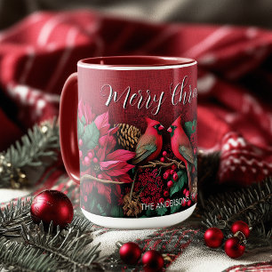 Mug Fleur de Pointessia de Noël Cardinaux Nom d'oiseau