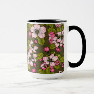 Mug Fleur de pomme sur vert foncé