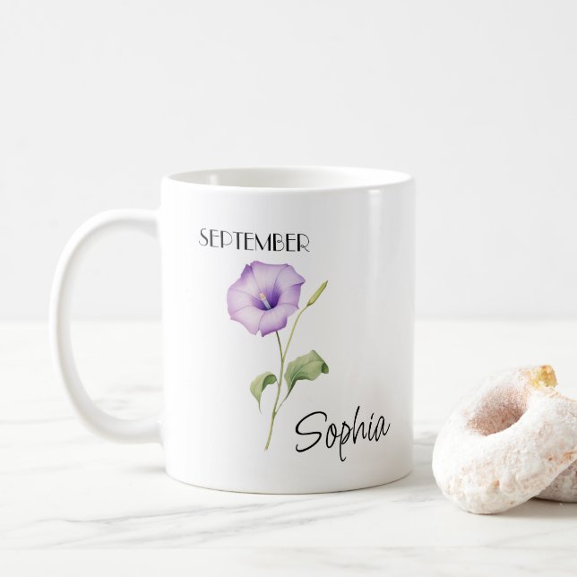 Mug Fleur de septembre personnalisée (Avec donut)